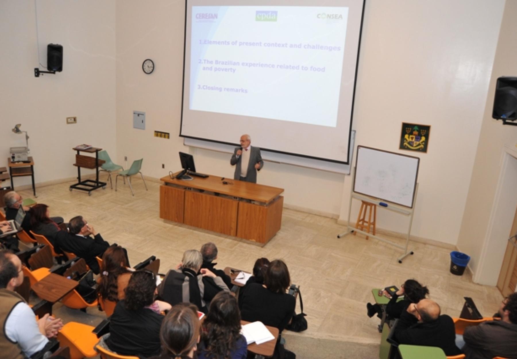 Organizing lectures for international activist Professor Renato Maalouf Organizing lectures for international activist Professor Renato Maalouf